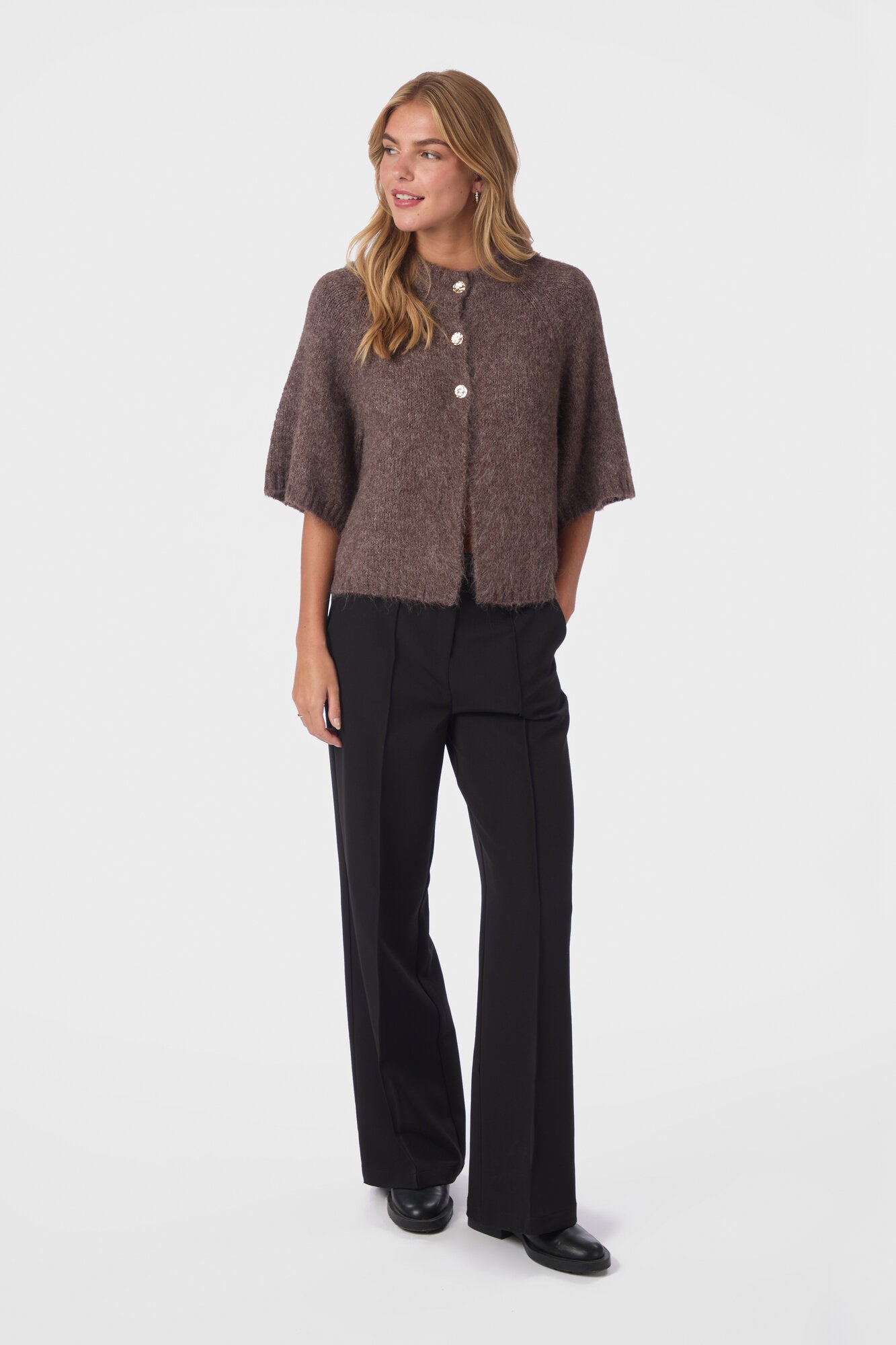 Benuta Fluffy cardigan - lysebrun